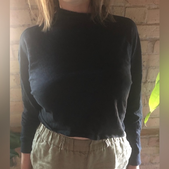 Funnel Neck Drop Shoulder Tee - Picture 6 of 6